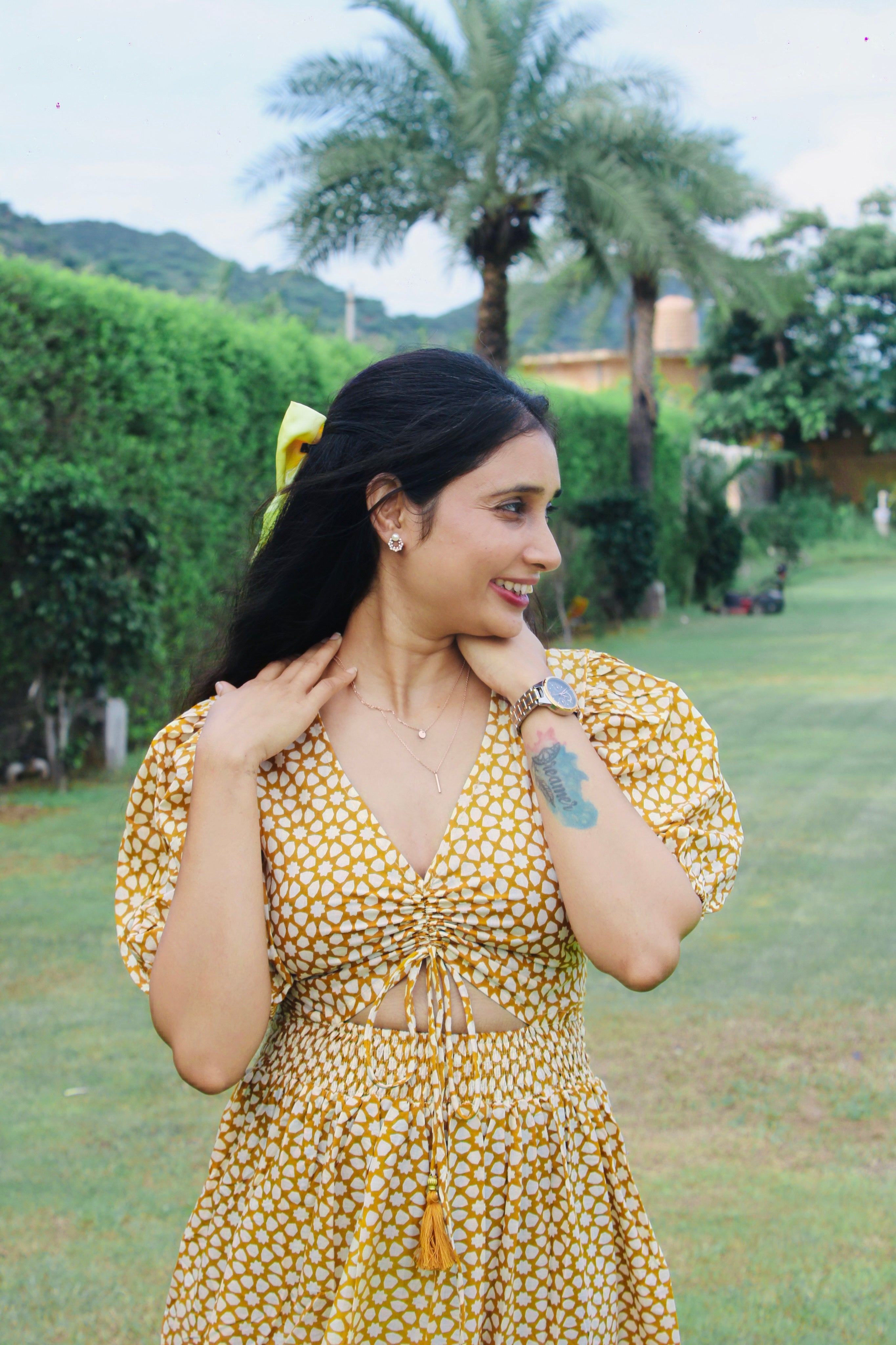 Amber Glow Maxi Dress