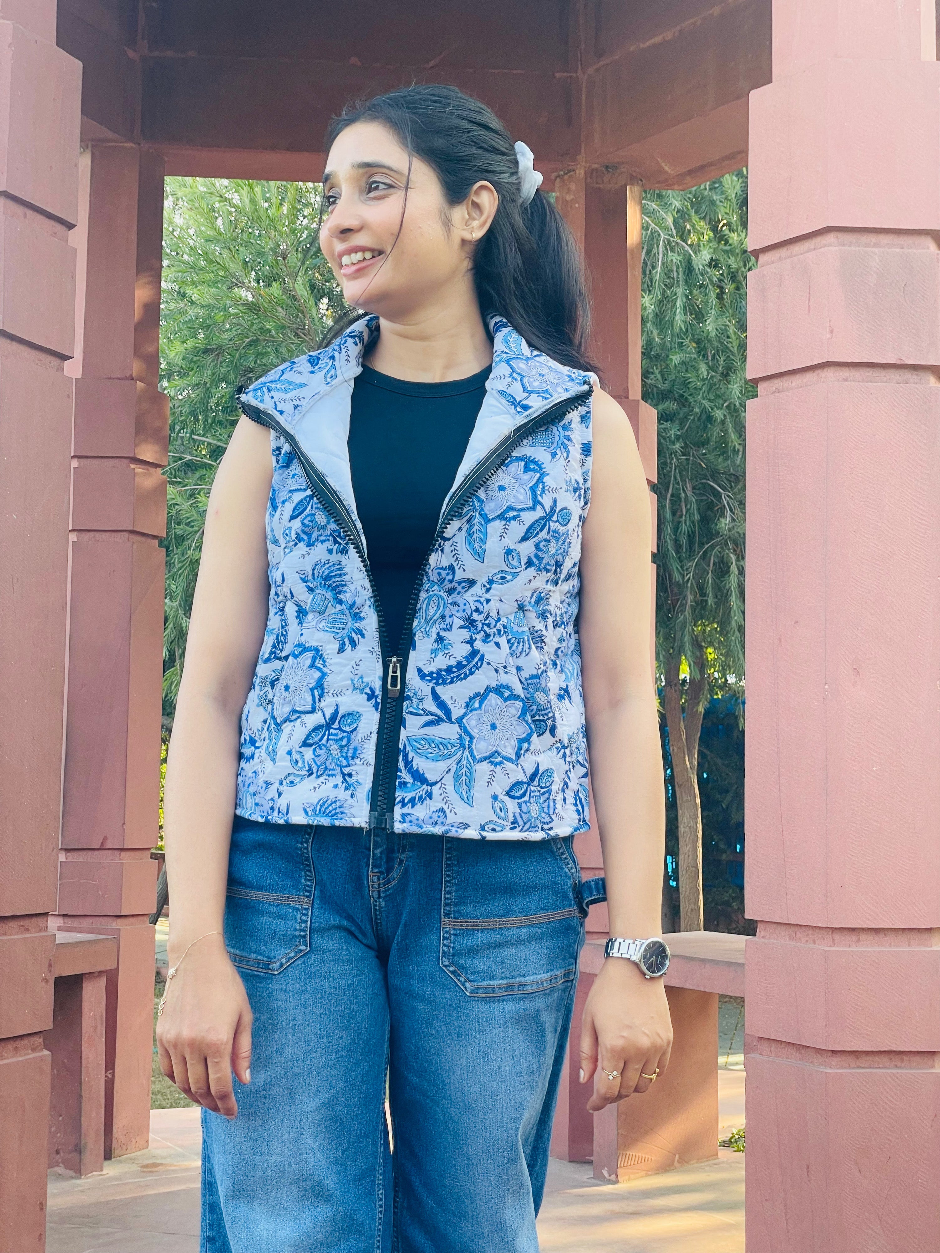 Blue Blossom Quilted Jacket