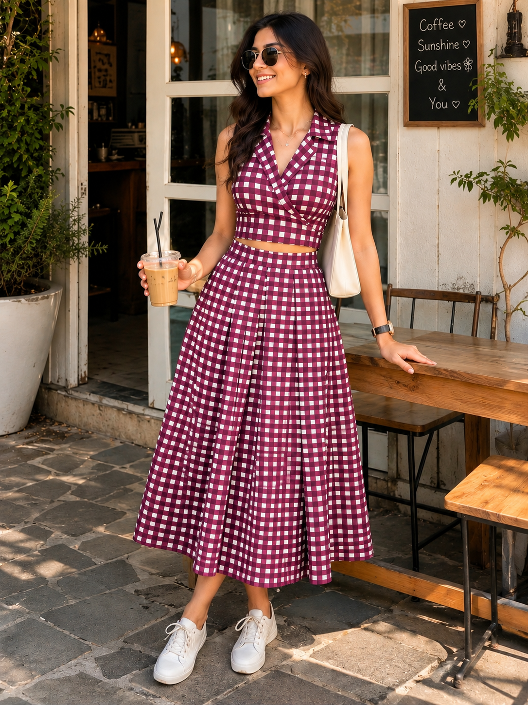 Plum Check Co-Ord Set