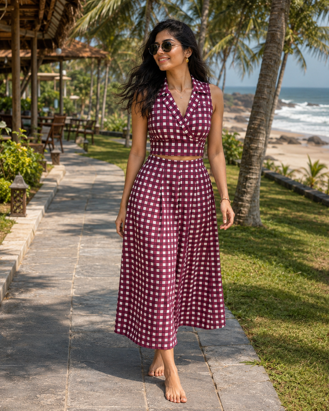 Plum Check Co-Ord Set