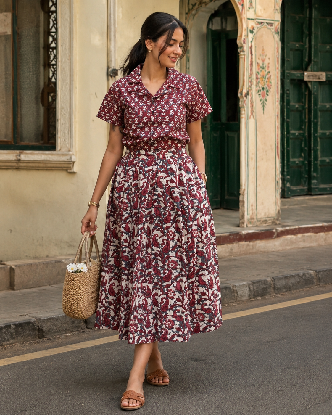 Gulraang Skirt Co-ord Set     (Pre-Order Ships in 5-6 Business Days)