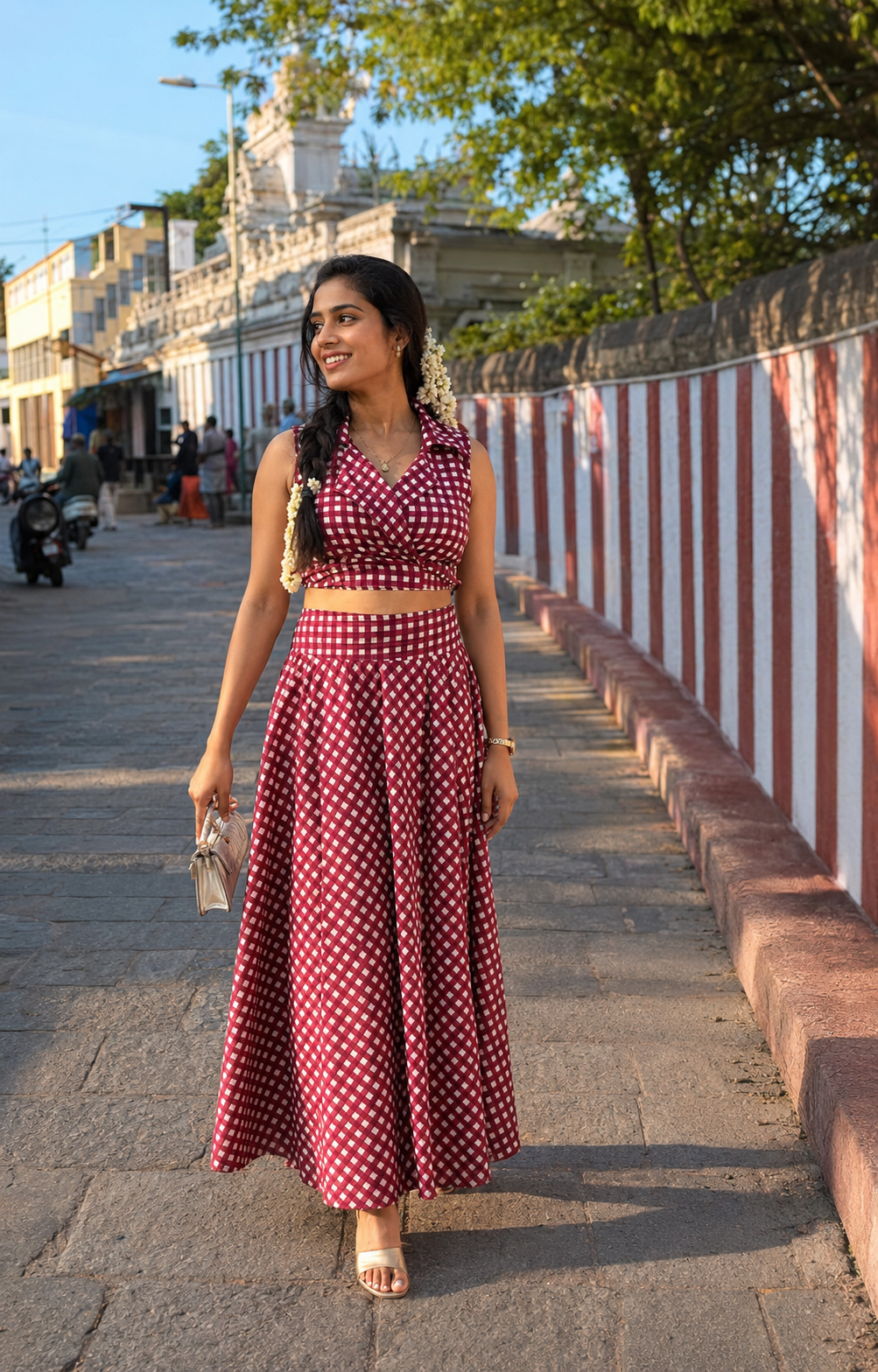 Plum Check Co-Ord Set