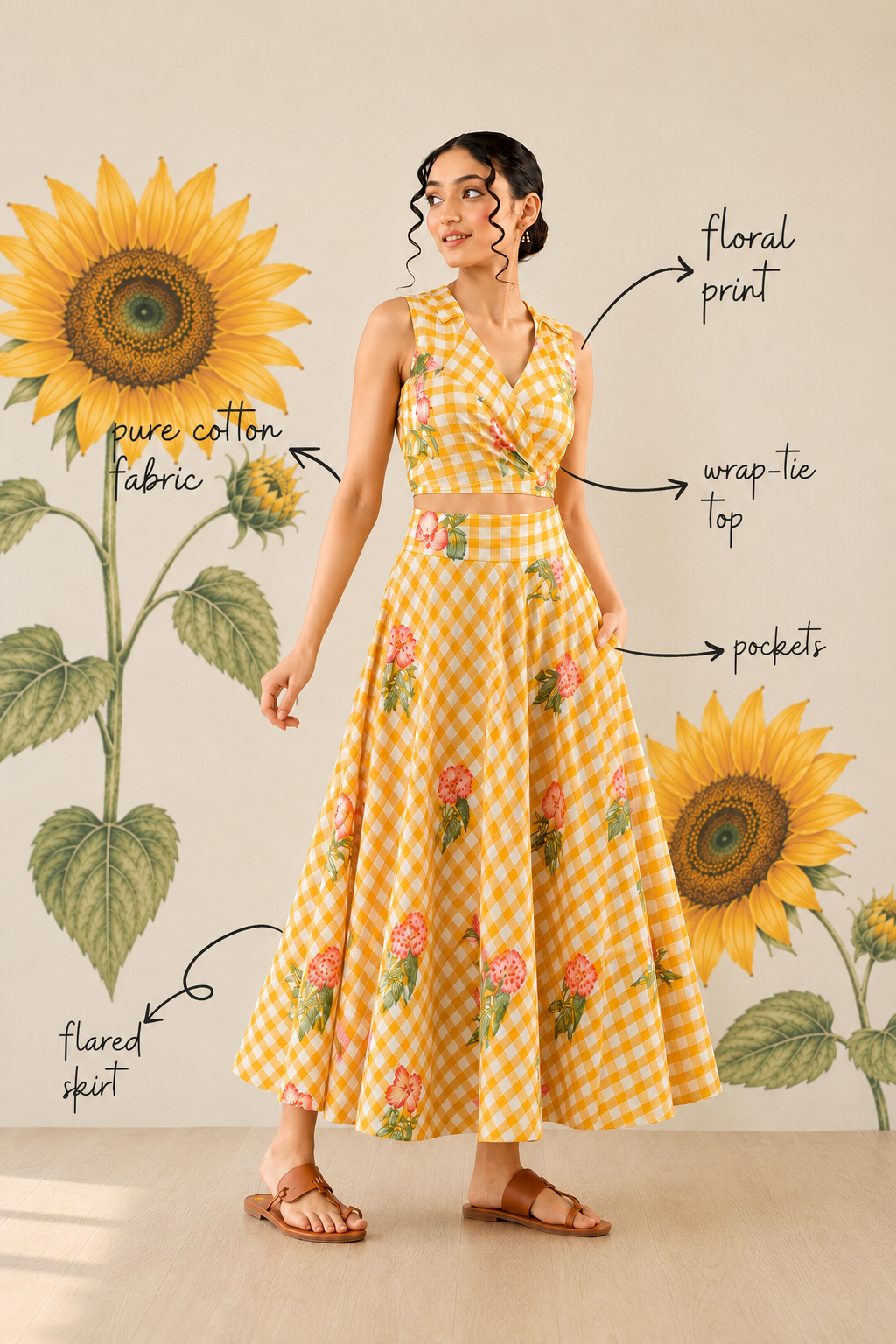 Sunny Checks Floral set